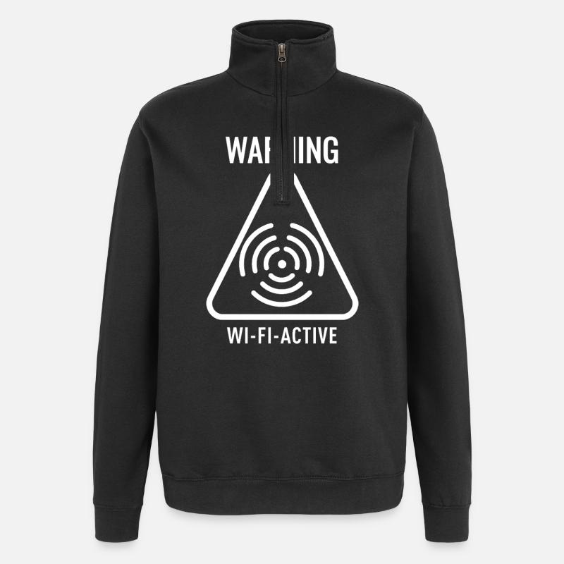 Triangle d'avertissement actif WiFi - Sweat à zip 1/4 - noir