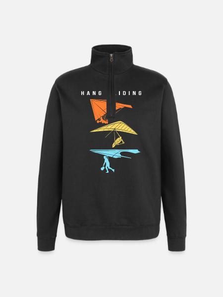 Paragliding Paragliding Paraglider - Quarter-Zip Sweatshirt - black