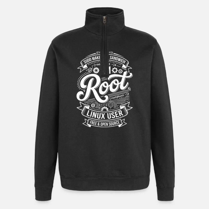 Je suis Root – Utilisateur Linux - Sweat à zip 1/4 - noir