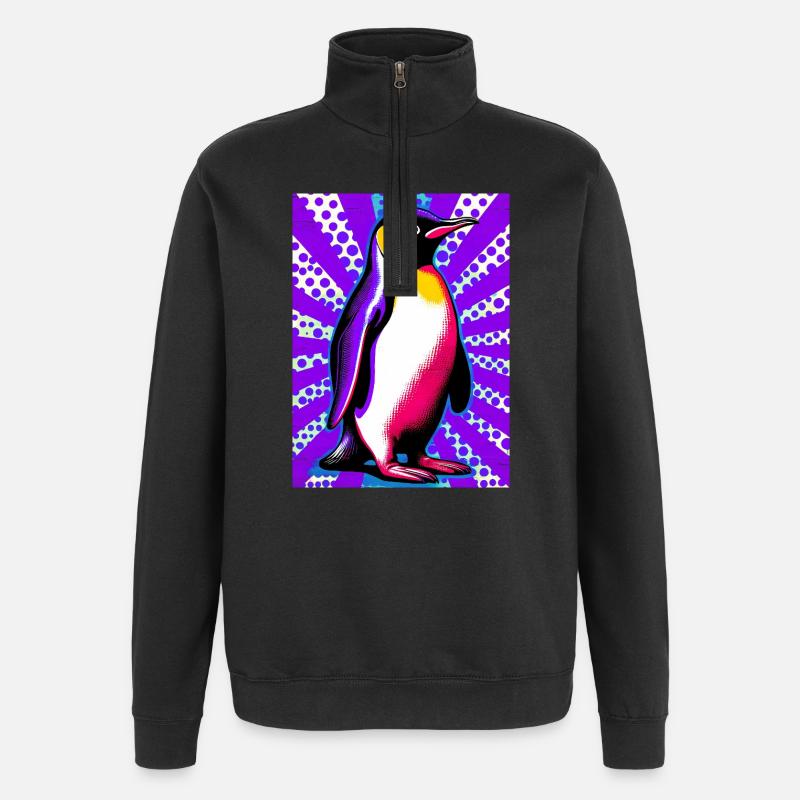 Pinguin - Quarter-Zip-Sweatshirt - Schwarz