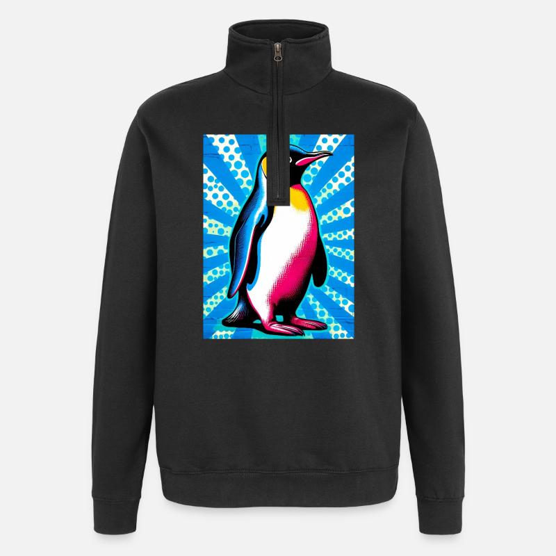 Pinguin - Quarter-Zip-Sweatshirt - Schwarz