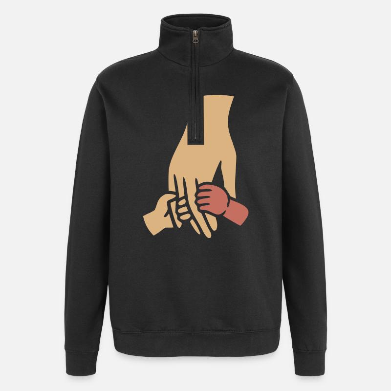 Famille Mains de Bébé Ensemble - Sweat à zip 1/4 - noir