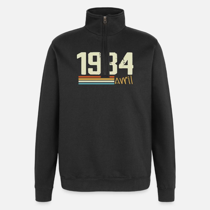 Né en avril 1984 - Sweat à zip 1/4 - noir