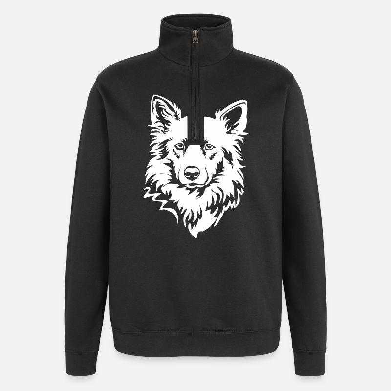 Harzer Fuchs Kopf "Black Edtion" - Quarter-Zip-Sweatshirt - Schwarz