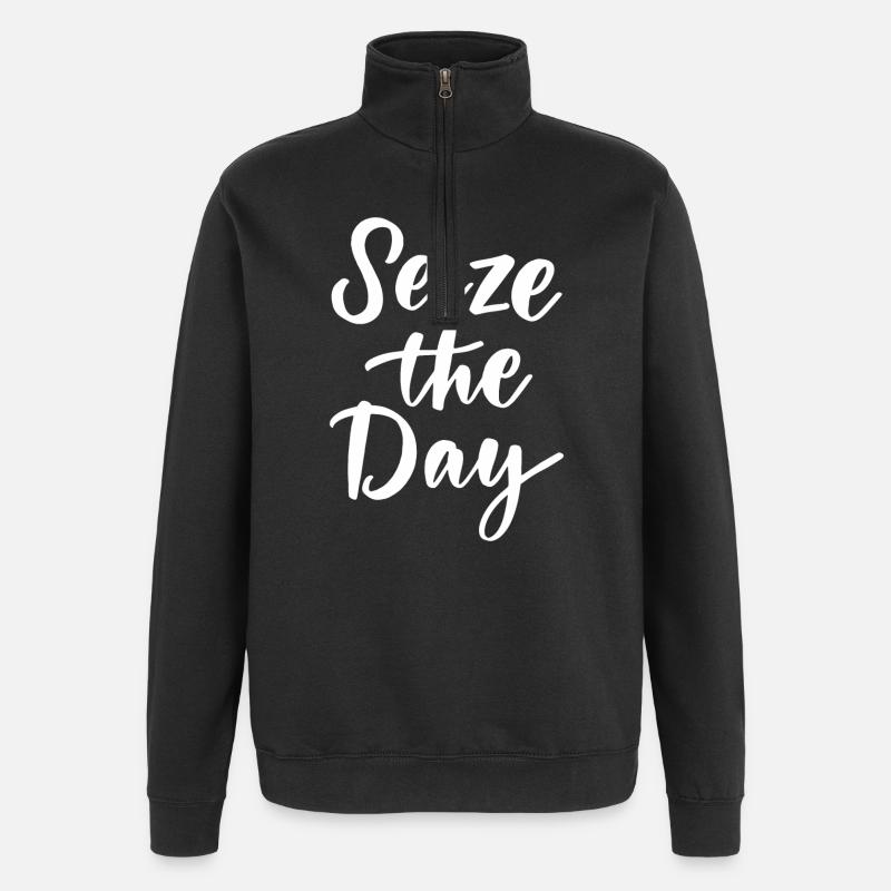 Seize The Day - Quarter-Zip Sweatshirt - black