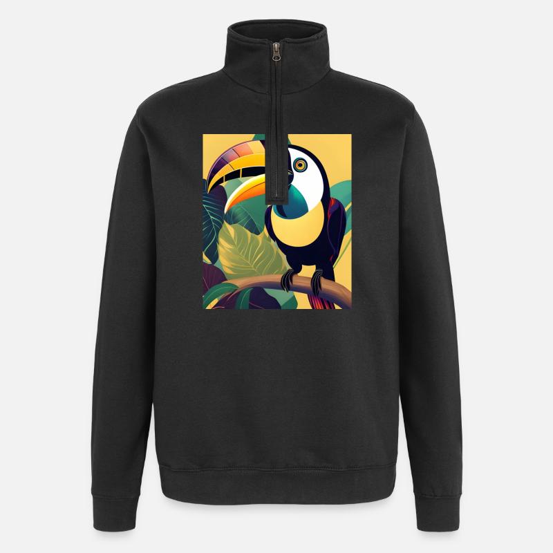 Toucan - Quarter-Zip Sweatshirt - black