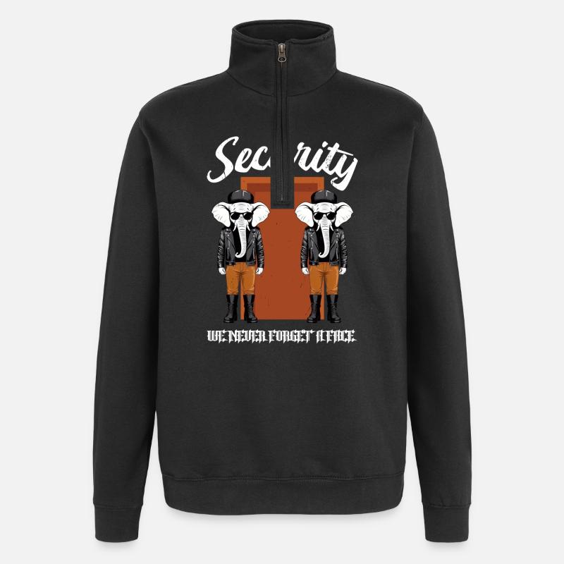 Security Elephants - Quarter-Zip Sweatshirt - black