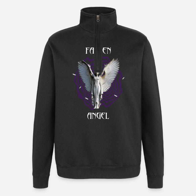 Gefallener Engel - Quarter-Zip-Sweatshirt - Schwarz