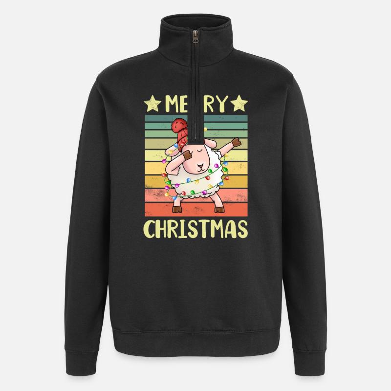 Joyeux Noël Mouton - Sweat à zip 1/4 - noir