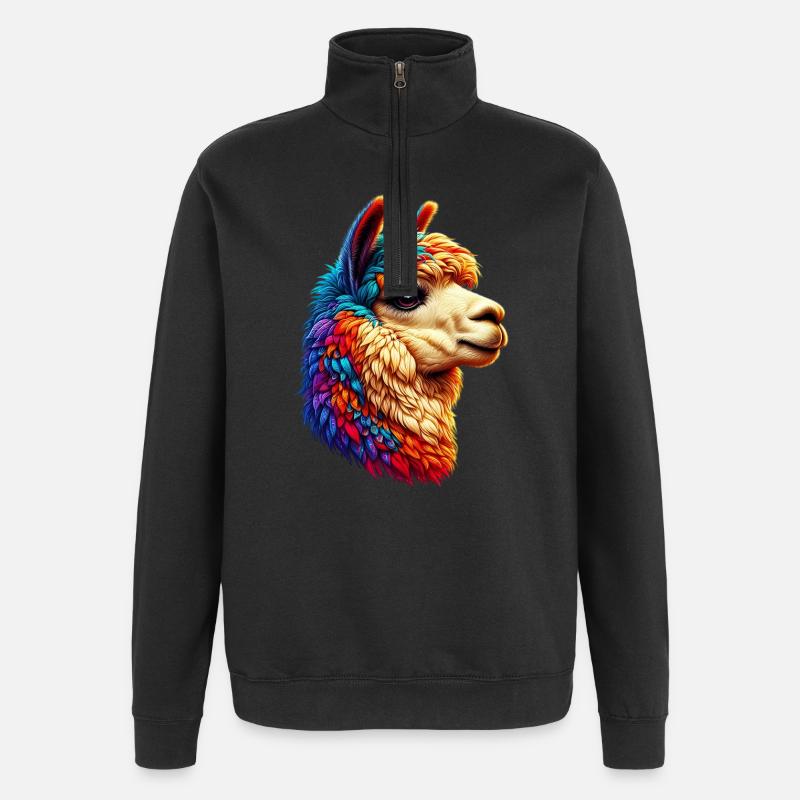 Alpaga - Sweat à zip 1/4 - noir