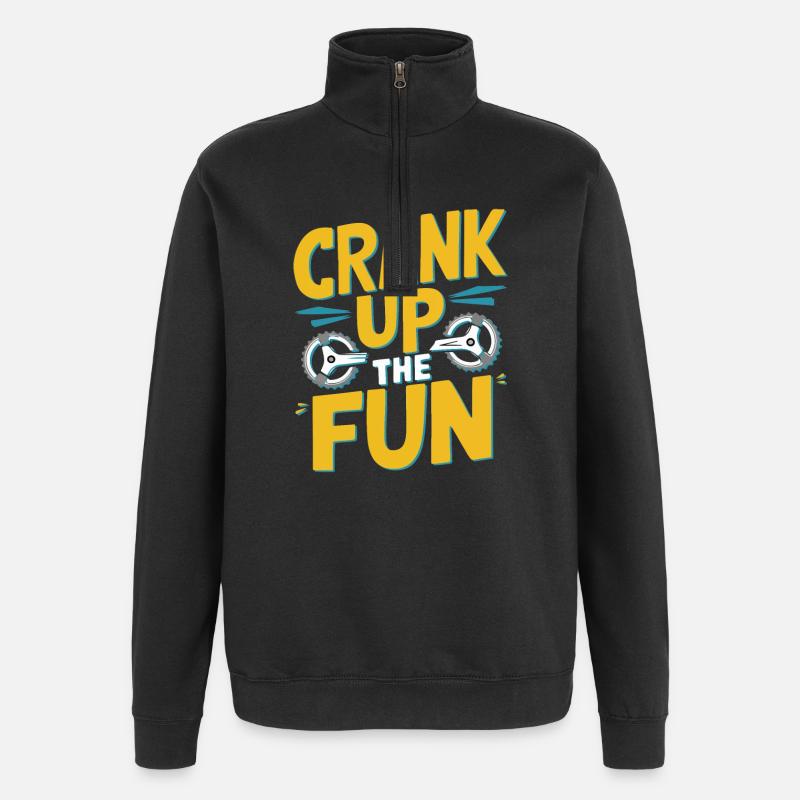 Drehen Sie den Spaß auf - Quarter-Zip-Sweatshirt - Schwarz