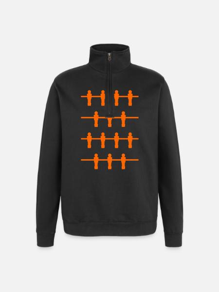 Tischfußballer orange - Quarter-Zip-Sweatshirt - Schwarz