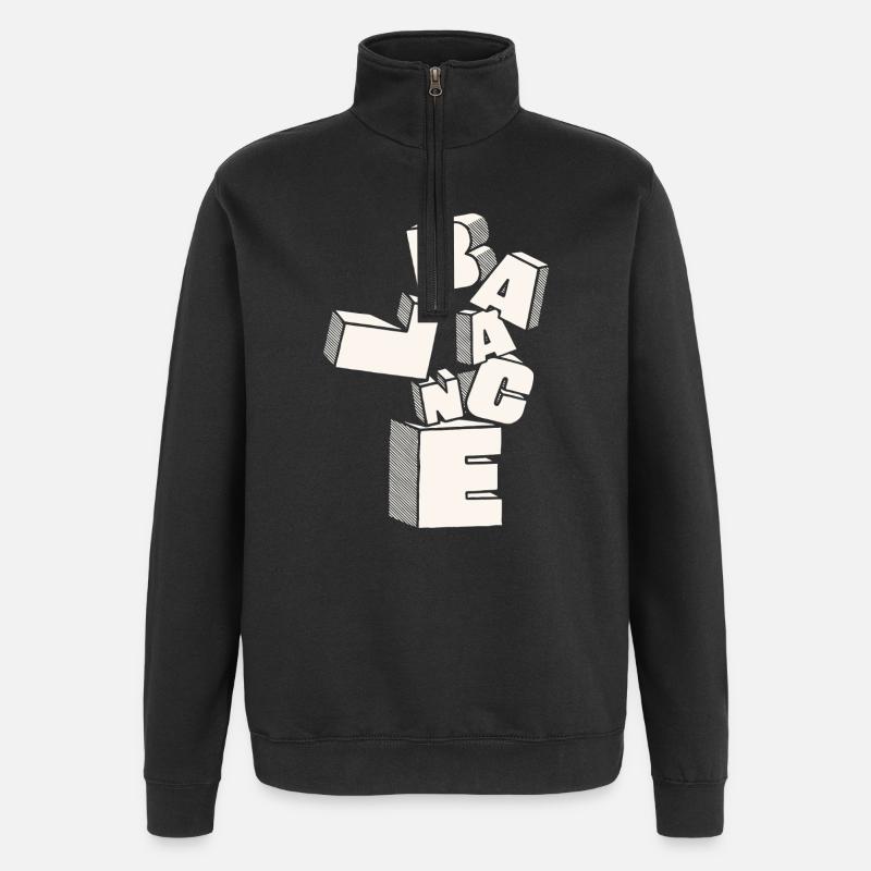 Équilibre en lettres 3D - Sweat à zip 1/4 - noir