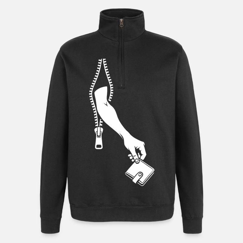 pickpocket - Sweat à zip 1/4 - noir