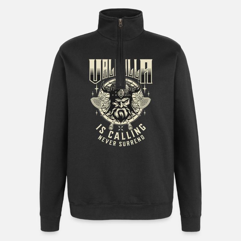 Valhalla is Calling - Quarter-Zip Sweatshirt - black