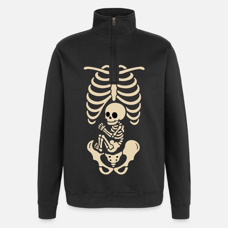 Squelette de maternité - Sweat à zip 1/4 - noir