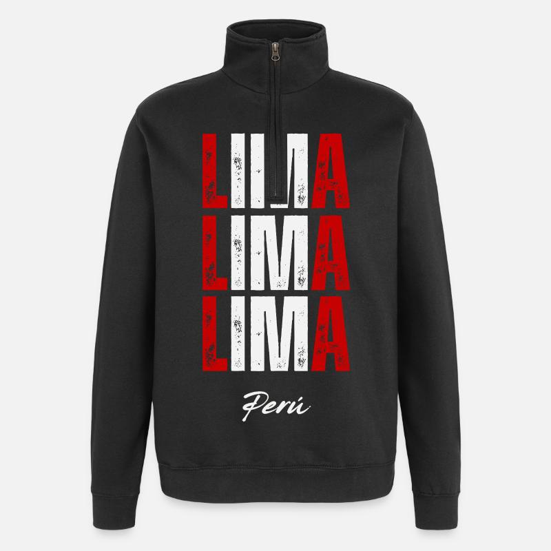 Lima, Peru, peruanischer Stolz - Quarter-Zip-Sweatshirt - Schwarz