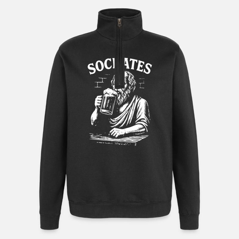 Portrait de la bière Socrate - Sweat à zip 1/4 - noir