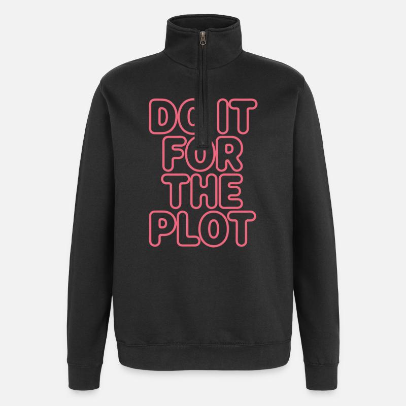 Gør det for Plottet Neon - Sweatshirt med 1/4 lynlås - sort