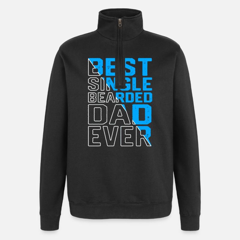 Single Single Father Single Dad - Quarter-Zip Sweatshirt - black