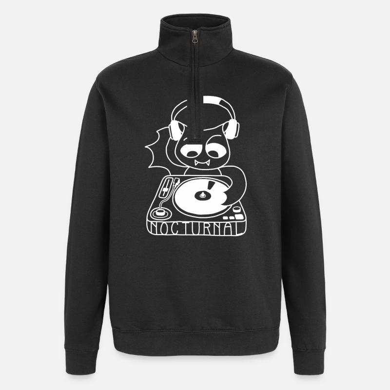 DJ Bat - Sweat à zip 1/4 - noir