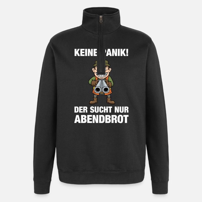 Hunter seeks supper - Quarter-Zip Sweatshirt - black