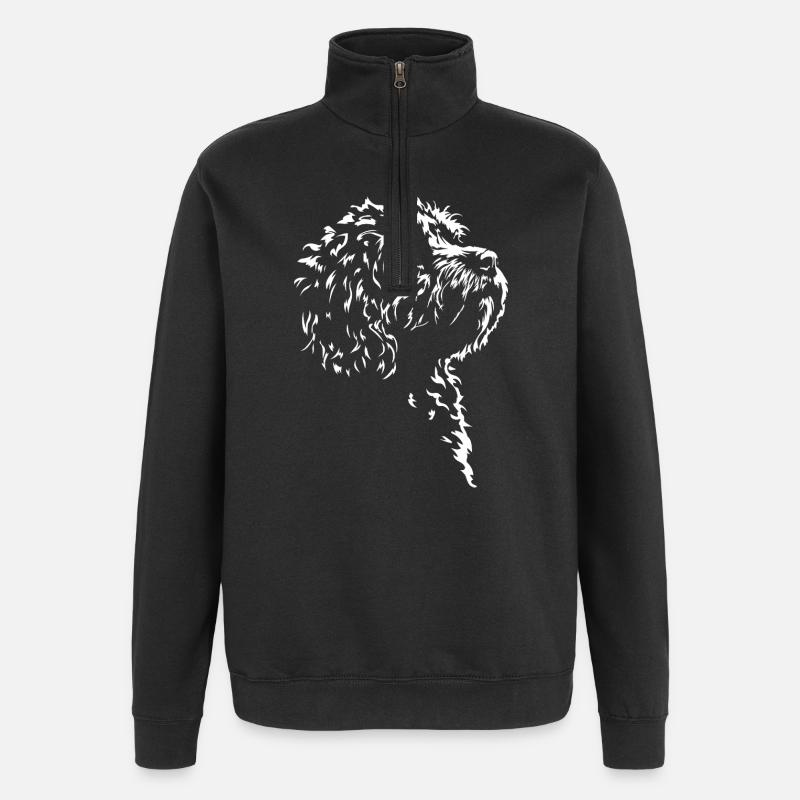 Cavapoo Silhouette Chien Wilsigns - Sweat à zip 1/4 - noir