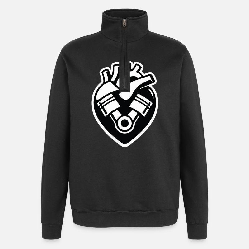 Benzin im Blut - Quarter-Zip-Sweatshirt - Schwarz