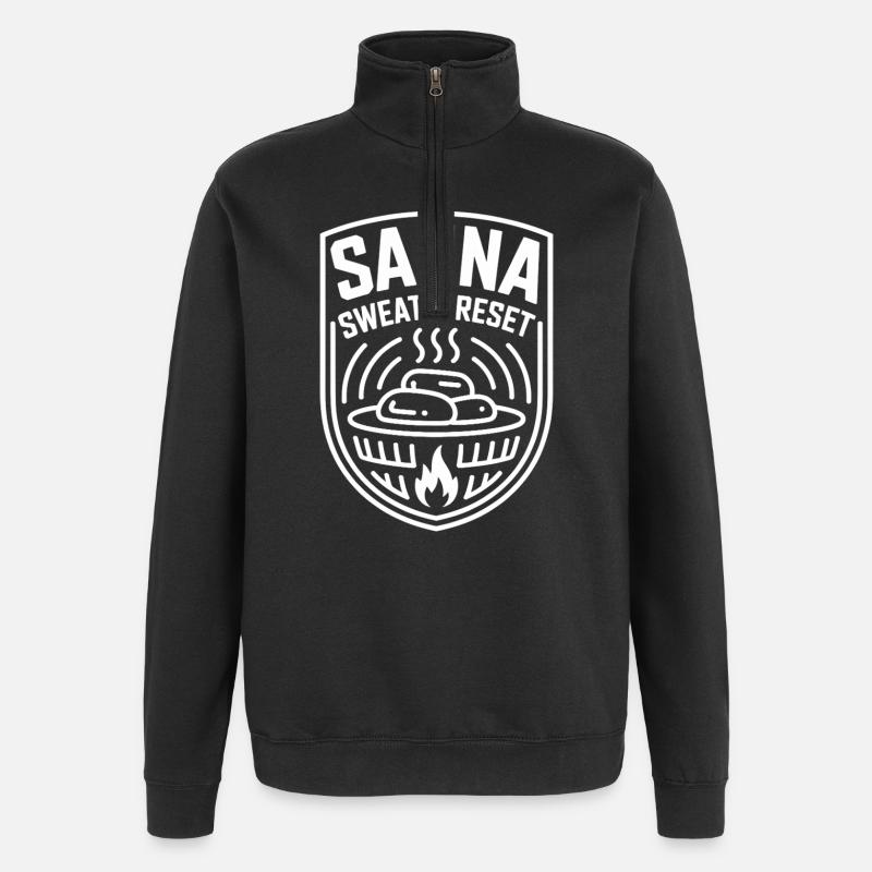 Sauna Sweat Reset Wellness Sweating - Quarter-Zip Sweatshirt - black