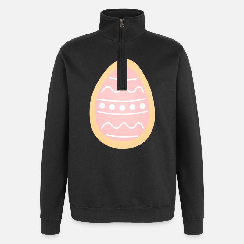 Biscuit Œuf de Pâques pastel - Sweat à zip 1/4 - noir