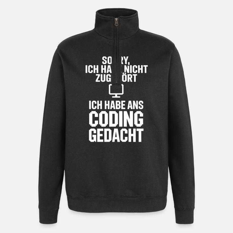 Entschuldigung Coding Kopf - Quarter-Zip-Sweatshirt - Schwarz