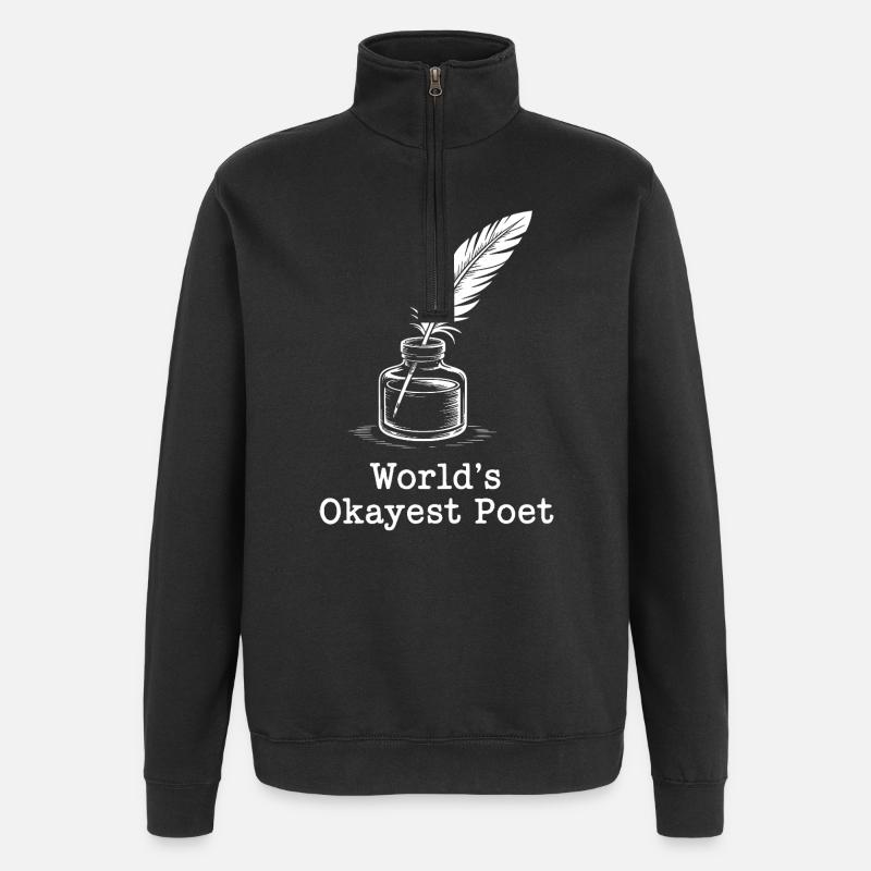 Okayste Dichter-Tintenflasche - Quarter-Zip-Sweatshirt - Schwarz