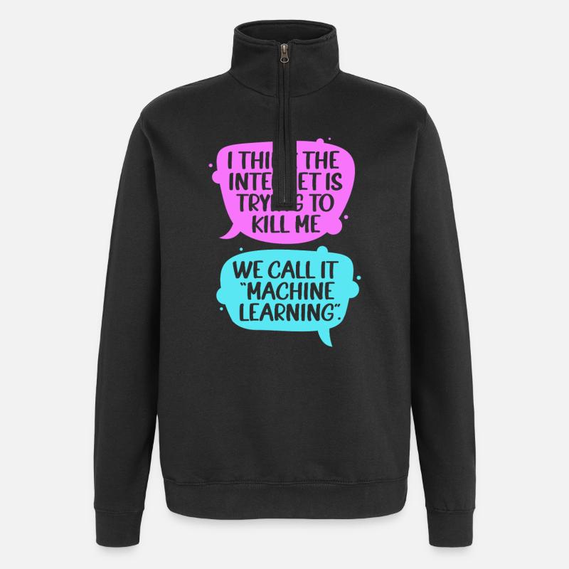 Programmeur GPT Coder - Sweat à zip 1/4 - noir