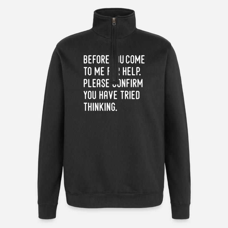 humour - Sweat à zip 1/4 - noir