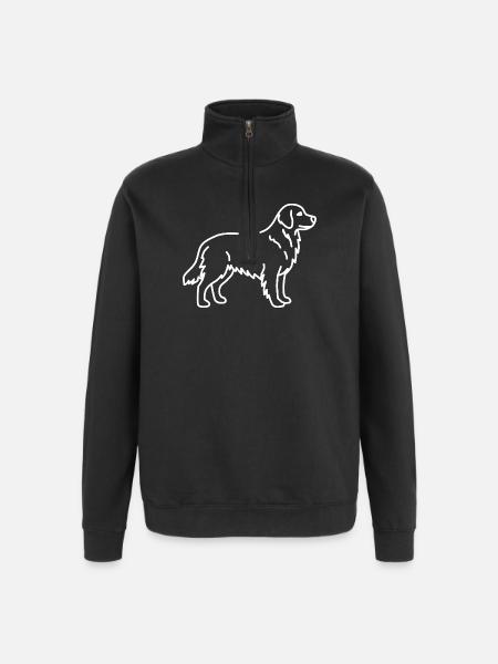Golden Retriever White - Quarter-Zip Sweatshirt - black