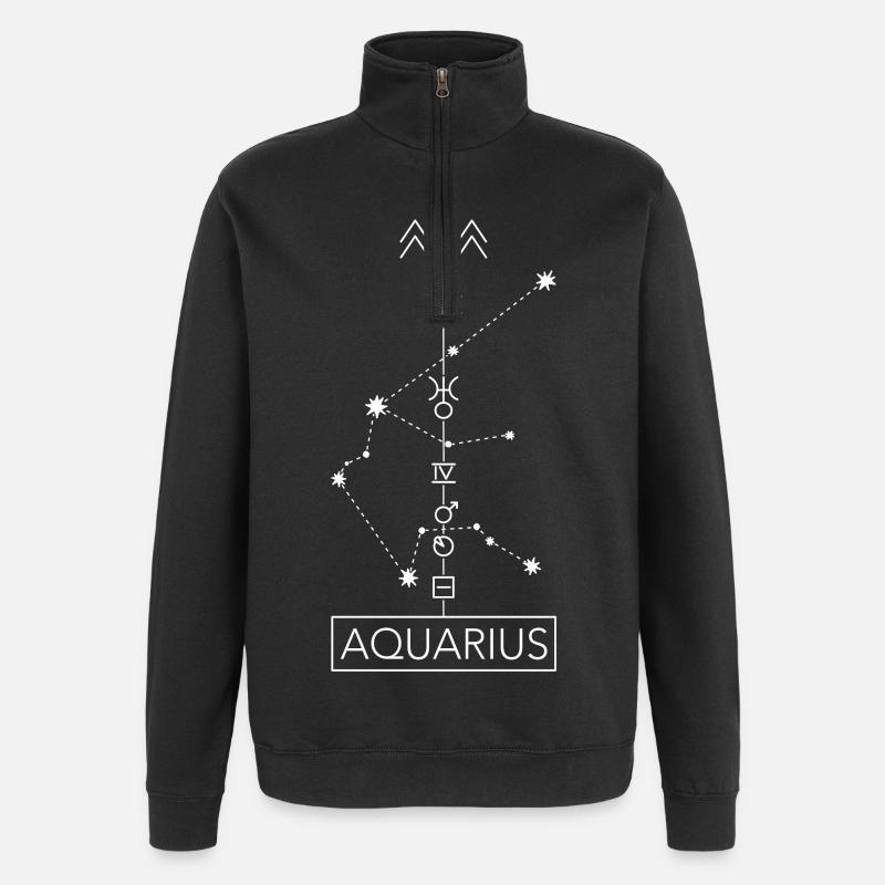 Aquarius - Wassermann Sternzeichen - weiss - Quarter-Zip-Sweatshirt - Schwarz