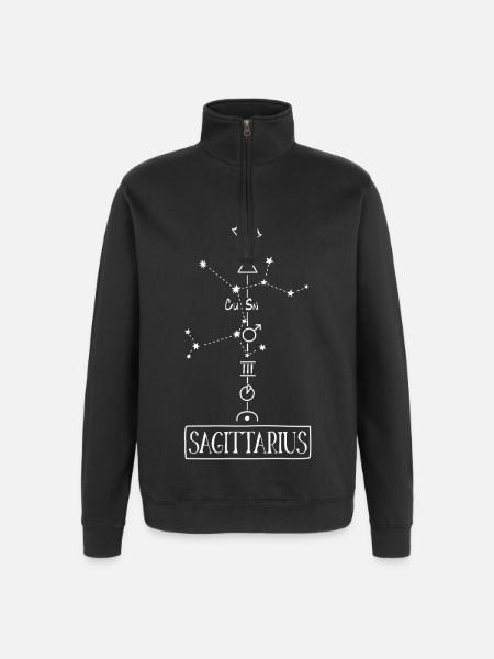 Sagittarius - Sagittarius Zodiac Sign - Quarter-Zip Sweatshirt - black