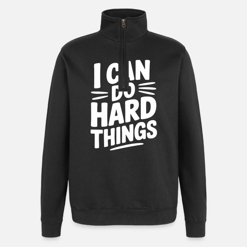 I Can Do Hard Things - Quarter-Zip Sweatshirt - black