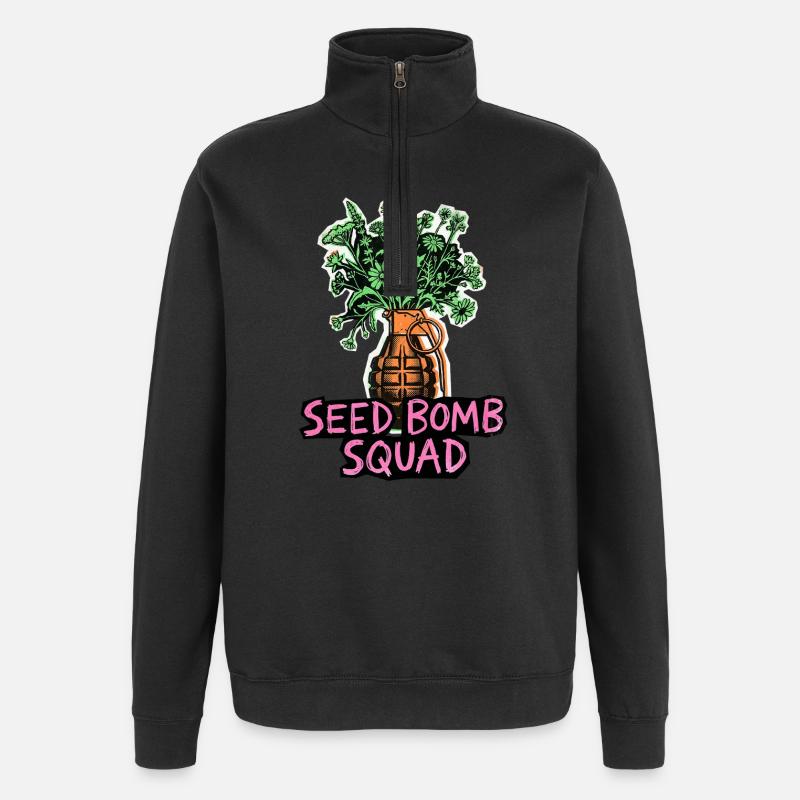 Avenir de la plantation de graines - Sweat à zip 1/4 - noir