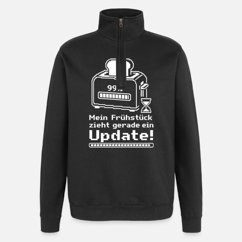 Smart Home Frühstück, Update Toaster - Quarter-Zip-Sweatshirt - Schwarz