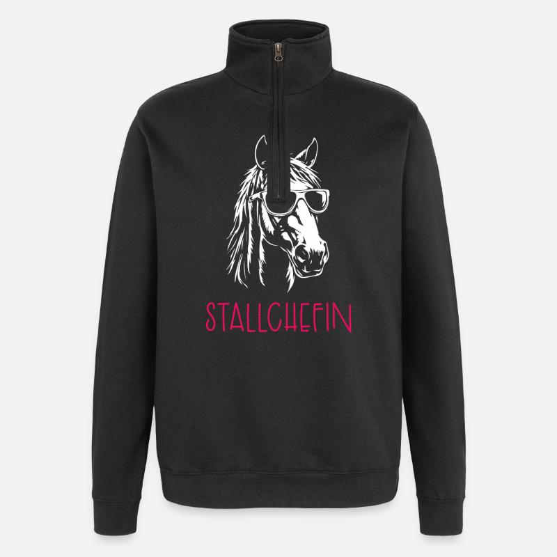 Stable manager - Quarter-Zip Sweatshirt - black