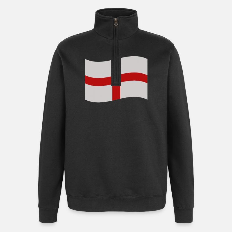 England-Flagge - Quarter-Zip-Sweatshirt - Schwarz