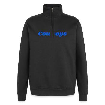 cowboys - Quarter-Zip-Sweatshirt - Schwarz - Vorne - AI Model Female 172 light (172cm) & AI Model Male 178 dark (178cm)