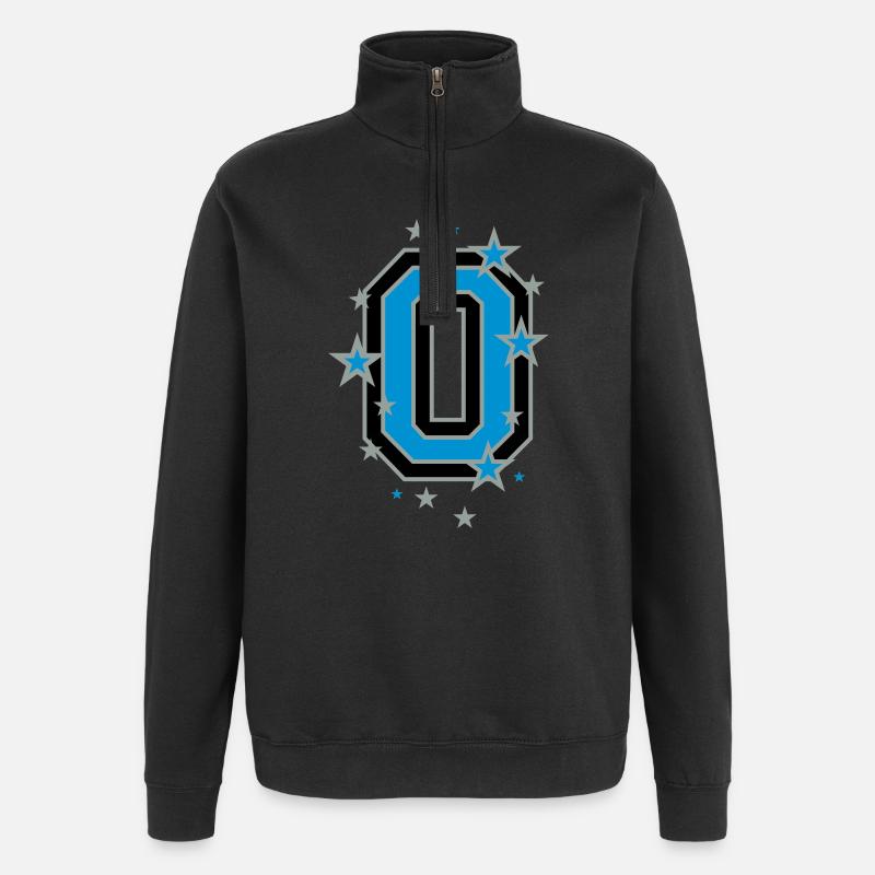 Die Nummer 0 - Quarter-Zip-Sweatshirt - Schwarz