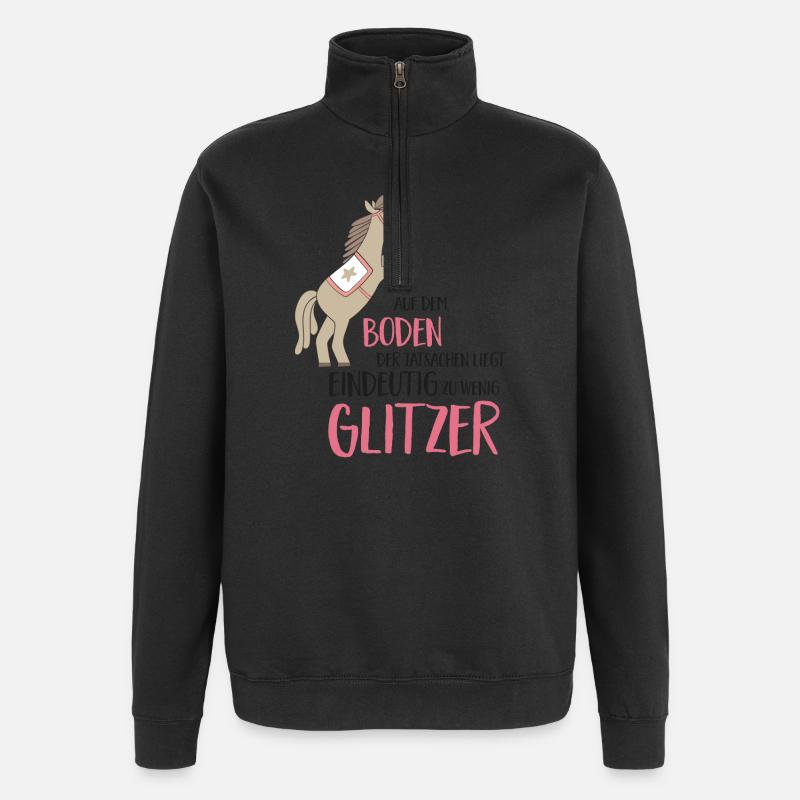 Lustiger Spruch - Quarter-Zip-Sweatshirt - Schwarz