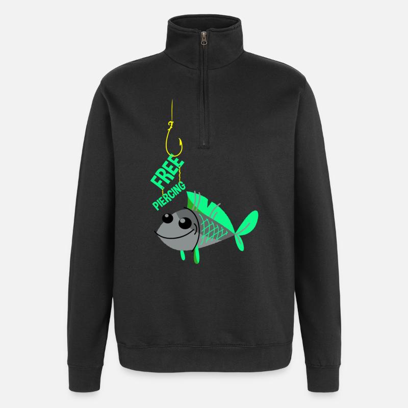 Piercing gratuit - Sweat à zip 1/4 - noir