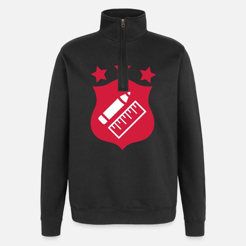 Professeur - École - Sweat à zip 1/4 - noir