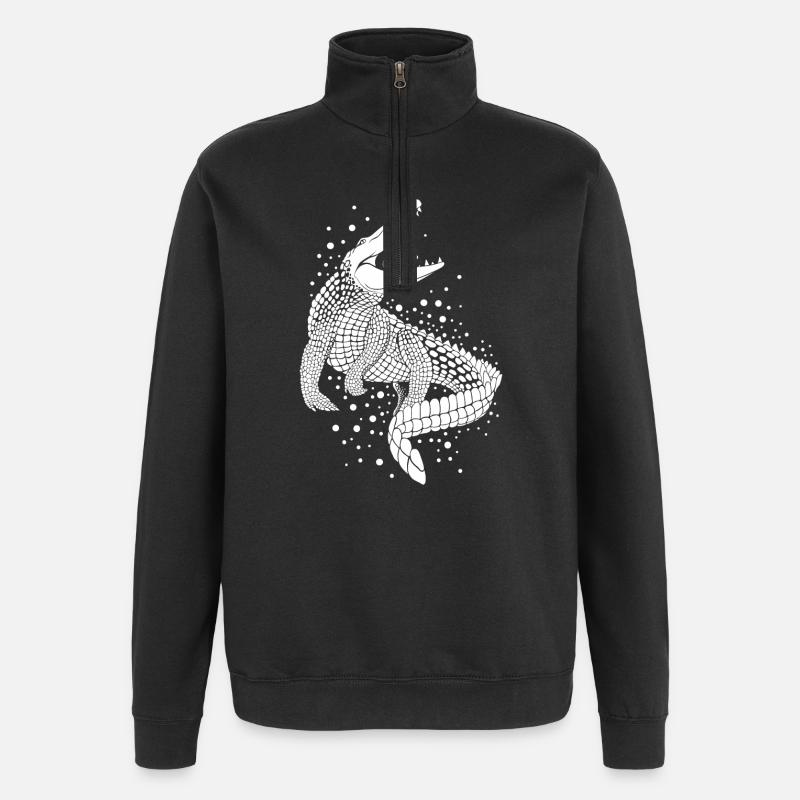crocodile - Quarter-Zip Sweatshirt - black