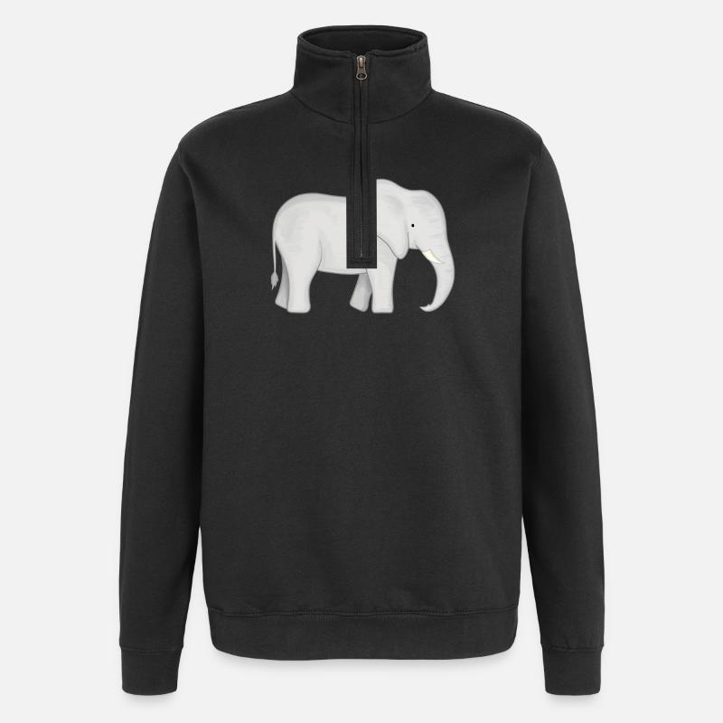 Bébé éléphant - Sweat à zip 1/4 - noir