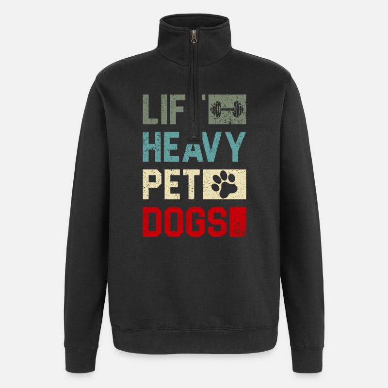 Soulever des animaux lourds Chiens - Sweat à zip 1/4 - noir